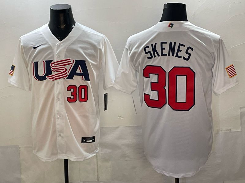 Men 2026 World Cub USA #30 Skenes white Nike MLB Jersey style 07